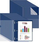 30 Pack Plastic Report Covers With 3-prong Fasteners Clear Front Presentation   