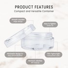 50 New Empty 5 Grams Acrylic Clear Round Jars - Bpa Free Containers For Cosme   