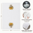 Sunflower Kitchen Towel  Floral Bouquet Waffle Tea Towel