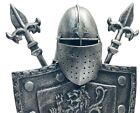 Armor Iron Shield With Swords   Lion Figure  Wall Hanging 16  t - Vintage - Mint