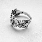 Women s Solid Metal Adjustable Gorgeous Flower Toe Ring White Gold Plated Silver