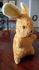 Vintage 1950s 12  Tall Stuffed plush Brown Easter Bunny Rabbit Starburst Eyes