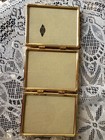 Brass Vintage Tri-fold Hinged Three Photo Picture Frame 5  X 7  Gold Plated