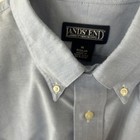 Lands End Mens Blue Short Sleeve Oxford Shirt Metro North Rr Webticket Sz L  16 
