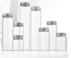 Bulk Buy 5ml - 200ml Empty Clear Glass Bottles Storage With Aluminum Silver Caps