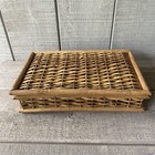 Vintage Divided Wicker Lidded Basket Box Sewing Trinket 1950   s
