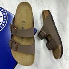 With Box Birkenstock Arizona Mocha Sandals Birko-flor Nubuck Leather Narrow wide