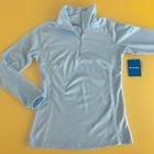New  44 Women s Columbia Blue Arctic Air Medium Fleece 1 2 Zip Pullover