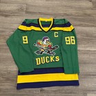Mighty Ducks Charlie Conway  96 Movie Hockey Jersey Green Size Xl Stitched