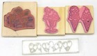 3 Wood Block Rubber Stamps 1 Clear Stamp-ice Cream  Gift  Balloons For Birthday