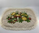 Vintage 70s Mushroom Decor Lot  Hallmark  Arla Alexander  Towel  Cloth Placemat