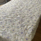 Pottery Barn Twin Embroidered Cotton Duvet Cover Set White Purple Petunia Patch