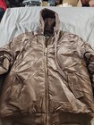 Bluez Brown Bomber Heavy Warm Winter Hoodie Jacket Coat Mens Size Xl