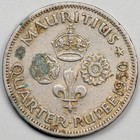 1950 Mauritius 1 4 Rupee