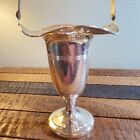 Vtg Friedman Silver Plated Brides Basket Footed Bud Vase With Handle Art Deco