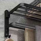 Black Shelf 50cm Folding Holder Hook Wall Mount Aluminum Towel Rack Usa Seller