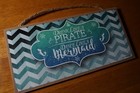 Drink Like A Pirate Dance Like A Mermaid Nautical Beach Tiki Bar Decor Sign New
