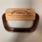 Vtg Purse-n-able Town   Country Fashion Purse Handles Macrame Marbled Brown