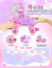 2pm Sports Roller Skates Girls Ages 5-8 8-12 3-5 Small - Little Kid  Rose Red