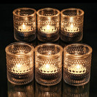 Six Pack Glass Votive Candle Holders Clear Tealight Holders Bulk For Weddings