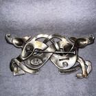 Celtic Horses Brooch  Sterling Silver  By Artist Robert M  Place  Christmas Pin