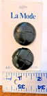 La Mode Vintage Black Leather Buttons 12 On Card 1    1 8  -7 8 -3 4  Never Used
