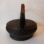 Antique Chinese Daoguang Handwoven Bamboo And Rattan Basket 19th Century 