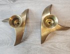 Vintage Mcm Atomic Brass Candle Holders  2  - Curved 3 Leg - Mid-century Modern
