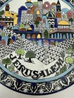 Jerusalem Ceramic Plate Wall Hanging Souvenir Vintage Hand Painted Colorful
