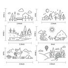 Creative Line Drawing Cute Scene Patterns Clear Stamps 6 3  X 5 5   6 Places