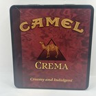 Vintage Camel Crema Metal Burgundy Cigarette Tin Empty