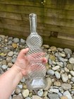 Antique French Legras  Hand-blown Clear Glass Swirly Wine Bottle 12 