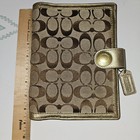 Coach Vtg Signature Jacquard Canvas Leather Acc  Smalls Lot Planner Wallet Pouch