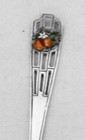 Vintage Charles M Robbins Sterling Silver   Enamel Oranges Spoon