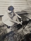 Rare Old Vintage Photo Ladt With Dog Pet Puppy