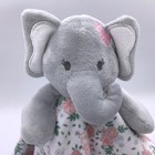 Modern Baby Pink Elephant Plush Security Blanket Lovey Teether Rattle Toy