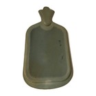 Vintage Green Rubber Hot Water Bottle Screw Cap Textured 2 Qt Mid-century 