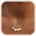 Gold Necklace For Women Dainty Cubic Zircon Pendant Necklace With Removable Hear