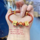 Cai Character Bead Bracelet Adjustable Cord Chinese Style Wrist Jewelry New