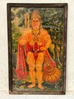 Vintage Old Rare Hindu God Lord Hanuman Ji Standing Worship Deity Litho Print