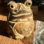 Vtg Frog Cone Incense Burner Holder Stoneware Pottery Cute Made In Japan