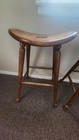 Vtg Farmhouse Primitive Solid Hardwood Oak Saddle Milking Seat Stools Lot Of 3