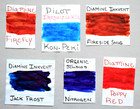 Six 5ml Sample Bottles Of Premium Fountain Pen Ink   30ml Of New Ink    b3065a