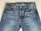 Levis 501 Jeans Mens 34x32 Straight Button Fly Classic Fit Americana Faded Blue