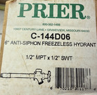 Prier C-144d06 6  Anti Siphon Freezeless Hydrant