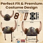 Adult Nordic Viking Helmet With Horns Braids Barbarian Warrior Costume Accessory