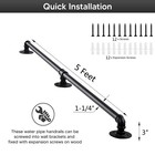 Senmit Handrail Indoor Stairs 5ft Wall Mount Industrial Iron Pipe Metal Railing