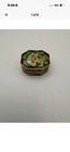 Vintage Octagon Shape Enamel Cloisonn   Flower Hinged Trinket Box Pill Box