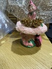Adorable   Pixie Elf On Mushroom Worm Figurine Cute Vtg Retro 1975 Hand Painted