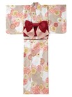 Japanese Summer Kimono Yukata And Obi Set Peony Motif Floral Pattern New F s